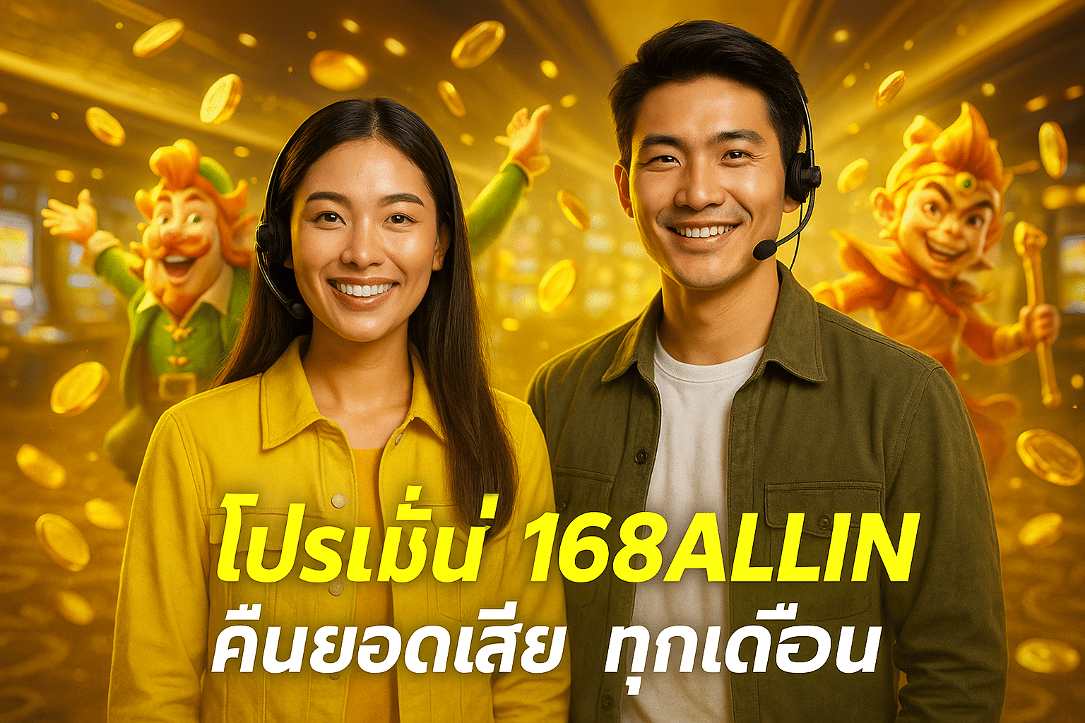โปรโมชั่น 168ALLIN คืนยอดเสีย ทุกเดือน